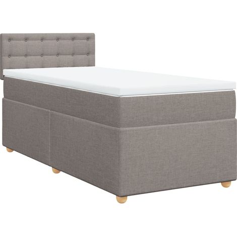 Maison Exclusive - Cama box spring con colchón tela gris taupe 80 (1/5)