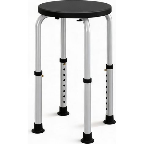Tabouret de douche réglable en aluminium assise pivotante nero (1/5)