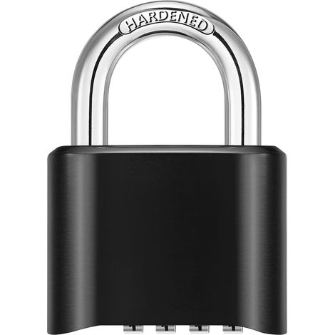 Cadenas Code 4 Chiffres, 1 PC Cadenas à Combinaison Exterieur Etanche Cadenas Casier Code Alliage de Zinc, 8 mm Diamètre 240g Serrure Cadenas Robuste pour Porte, L'école, Clôture et Noir