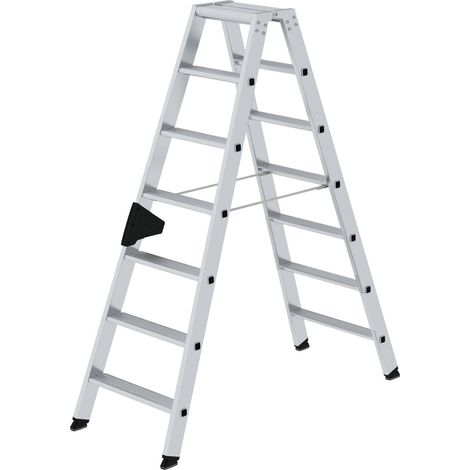 Günzburger Steigtechnik Escabeau double accessible des deux côtés 2 x 7 marches - 040214 (1/4)