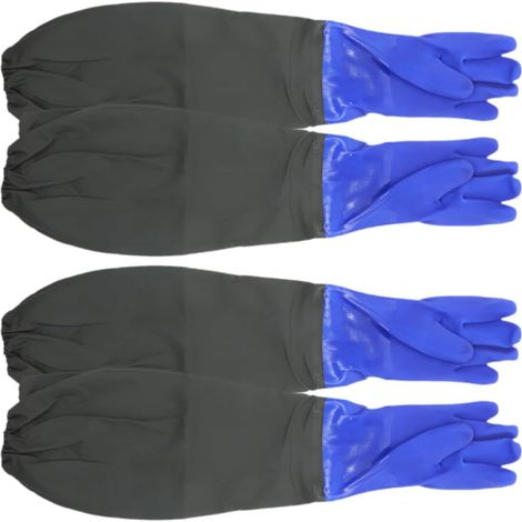 Gants de vaisselle imperméables et réutilisables, longs et jusqu'au coude (1/5)