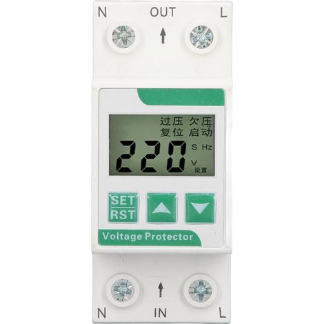 Relais de protection tension ajustable 63A 230V AC à réarmement automatique pour surtension et sous-tension (1/5)