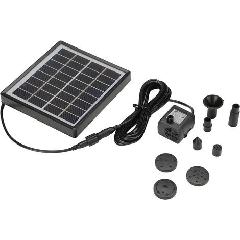 Solarbrunnenpumpe, energiesparend, hocheffizient, schwarz, für Garten, Vogeltränke, kleinen Teich, 2 W (1/5)