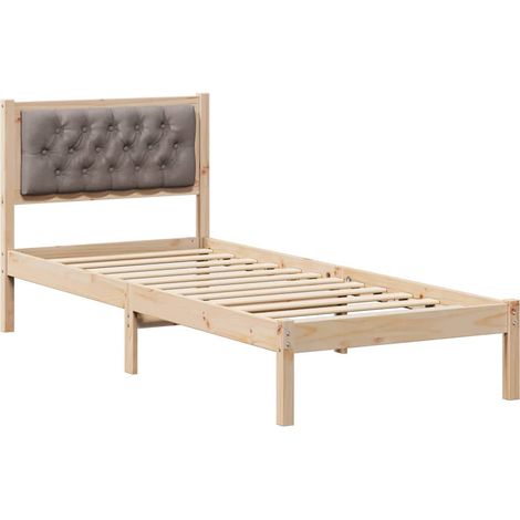 Estructura de cama Taupé 90 x 190 cm Madera de pino macizo vidaXL