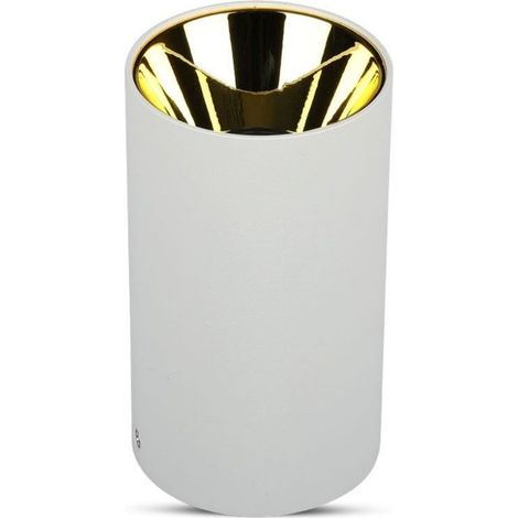 Foco de techo LED redondo V-TAC GU10 con cuerpo blanco y reflector dorado (1/5)