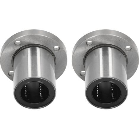 Lot de 2 Roulements Linéaires à Bride Ronde LMF30UU en Acier, Kit d'Accessoires pour Mouvement CNC (1/5)