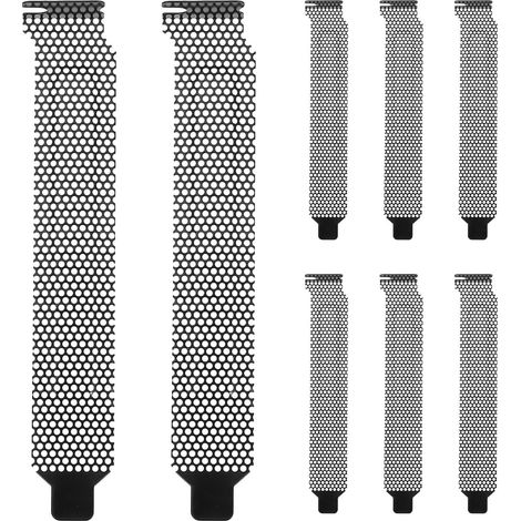 Accessoire PC 8 Pièces Cache Fente PCI en Fer Noir avec Vis, Protection pour Slots de Boîtier d'Ordinateur de Bureau (1/5)