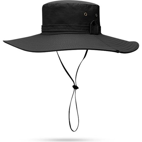 Unisex-Falt-Sonnenhut, Gartenhut, UV-Schutz-Sonnenhut, Sommerhut, breitkrempiger Outdoor-Hut (schwarz) (1/4)