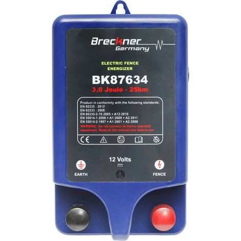 Elettrificatore per recinto elettrico 12V - 220V 3 Joule 25 km con messa a terra per recinzione elettrica BRECKNER GERMANY (1/5)