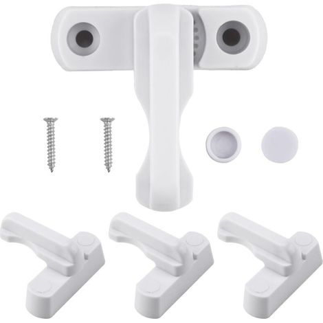 4 Verrous de Fenêtre en Alliage de Zinc - Serrures de Sécurité pour Portes et Fenêtres en UPVC/PVC, Blanc, Durable et Facile à Installer, pour la Sécurité Domestique - Pack de 4 (1/5)