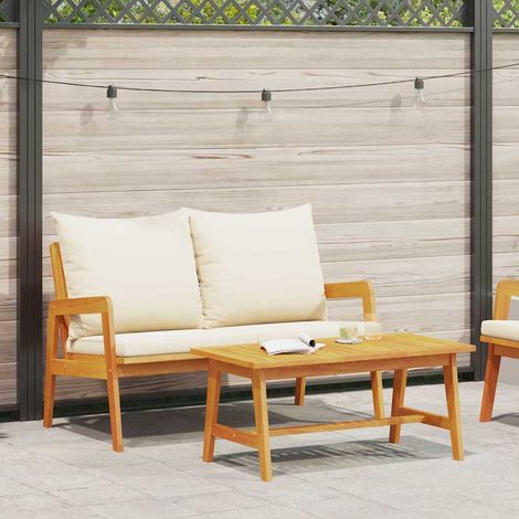 Bistrogarnitur mit Kissen 2 pcs Öl-Natur Massivholz Akazie