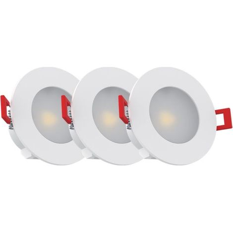 Lot de 3 spots encastrables LED IP65 – 345 lumens blanc neutre – 4,7W (eq. 50W) – Angle d’éclairage 100° – PACK3SEL345CWIP (1/5)