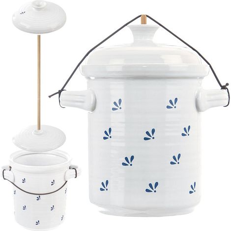 Olla de cerámica para encurtir y marinar pepinos y repollo (6 litros) (1/5)