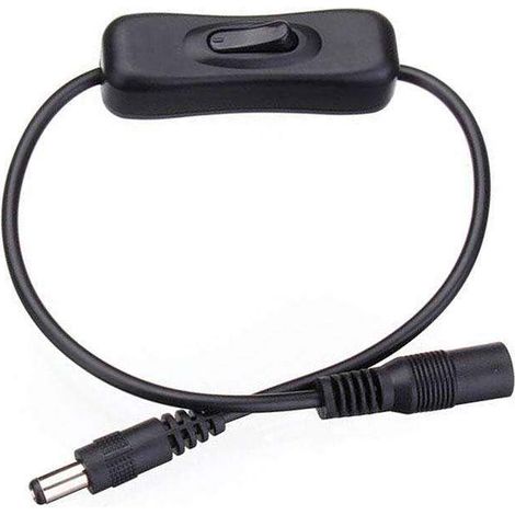 Cable conexión DC Jack Hembra-Macho con interruptor (1/4)