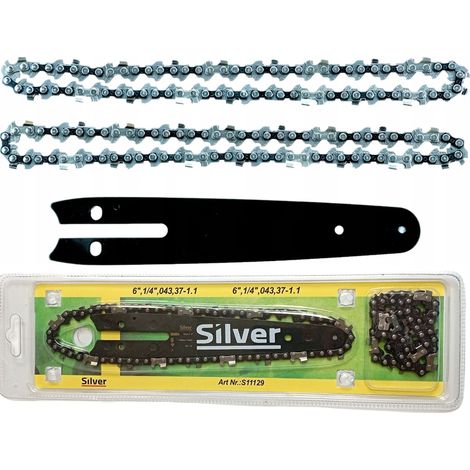 Guida per motosega a batteria da 6" 1/4" 1,1 mm + 2 catene SilverTools