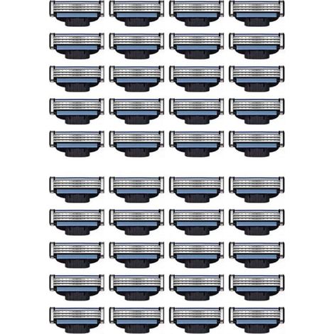 Recharges de Lames Rasoir 40 Pièces, Mach 3 Manuelles pour Lames Gillette, paquet de lames de rechange pour rasoir Mach 3