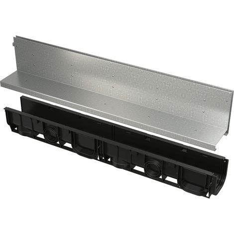 Alcadrain AVZ101-R122 Schlitzrinne, asymmetrisch, 160 mm, Rost verzink (1/3)