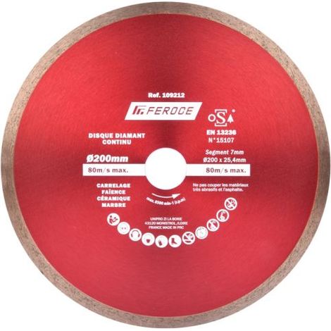 Disque Diamant Continu 200 x 25.4mm FEROCE (1/2)