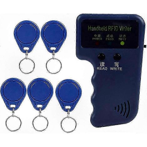 Copieur de cartes RFID portable avec 5 étiquettes vierges pour la copie de cartes d'identité. (1/5)
