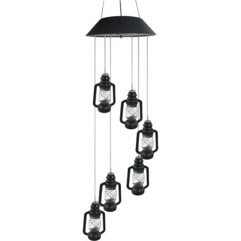 Lampe Suspendue À Led Solaire - Cloche Éolienne En Forme De Bouteille À Pétrole - Pour Jardin Terrasse Cour - 1 Pièce (1/5)