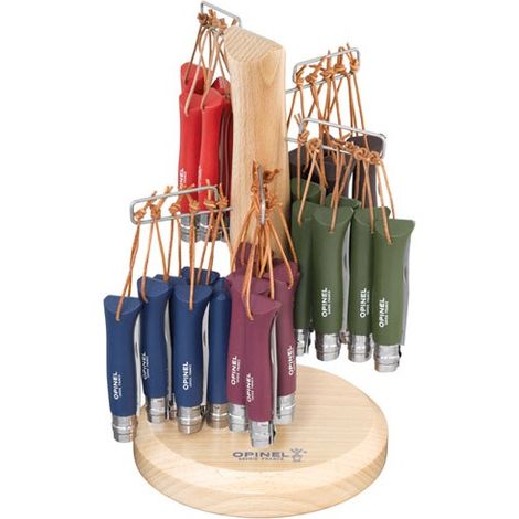 Espositore con 60 coltelli coordinati - Baroudeur N°8 Colorama - Opinel