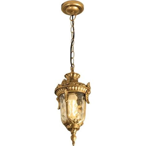 Lustre suspendu étanche style romain européen pour jardin ou villa d'extérieur, lampe de suspension créative et réglable, lustre pour couloir, gazebo, balcon ou cour E27 (Or) (1/5)