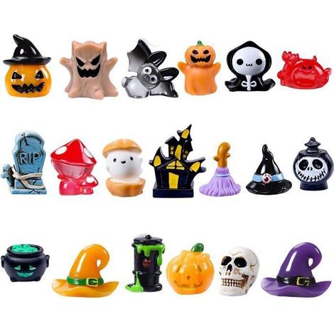 18 mini figurines en résine pour Halloween dans 18 styles décoration d'Halloween décoration Multicolore DECORATION DE FETE MURALE (1/3)