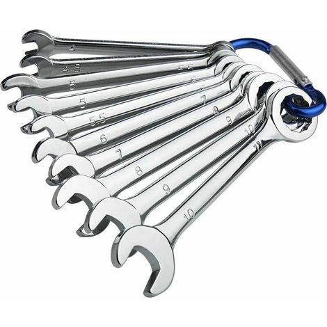 Mini-clés plates, Trousse/jeu de 10 clés mixtes fourche en Chrome Vanadium 4-11 mm MNBS-01 (1/5)