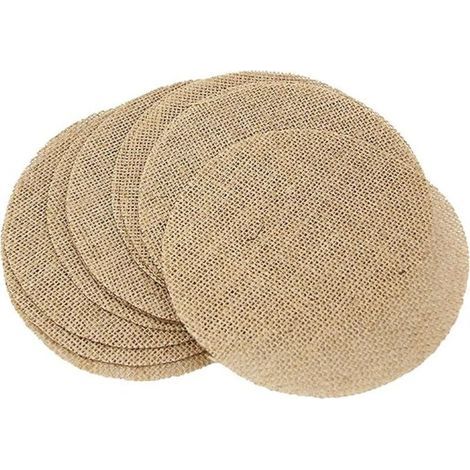 – Lot de 10 sets de table lavables en lin – Matériau durable et résistant – Diamètre 15 cm – Design vintage élégant pour salle à manger (1/5)