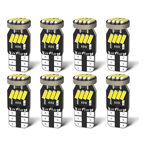 Ampoule W5W LED Anti-Erreur Canbus 12V Blanc pour Plafonnier Éclairage du Coffre Éclairage de Plaque D'immatriculatio, Compatible T10 194 168 501 2825 Puces SMD 4014 (1/5)
