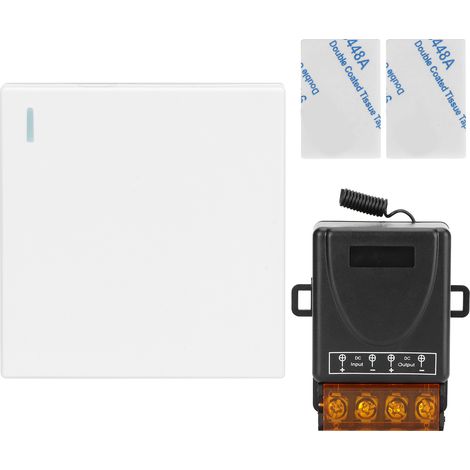 Ortviai Interrupteur mural sans fil intelligent RC002-DC 12-72 V, récepteur + télécommande panneau, jusqu’à 100 m (1/5)