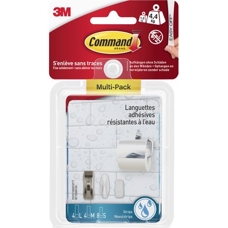 Lot de 3 assortiment de languettes adhésives de recharges résistantes à l'eau Command™ (1/4)