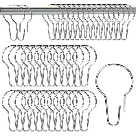 Set mit 42 Duschvorhangringen, Hakenringen, rostfreien Schiebevorhanghaken für Badezimmer und Schlafzimmer (1/5)