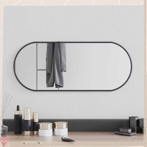 348204 Miroir mural Noir 60x25 cm Ovale (1/5)