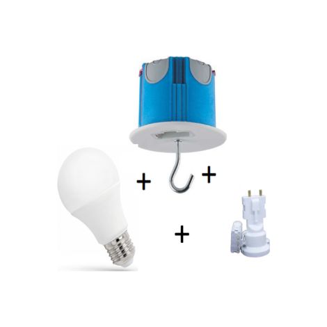 Miidex - Ampoule LED E27 A60 9W 4000u00b0K + Kit DCL plafond BBC - Ru00e9f : WOJ+14611+P36859 (1/3)
