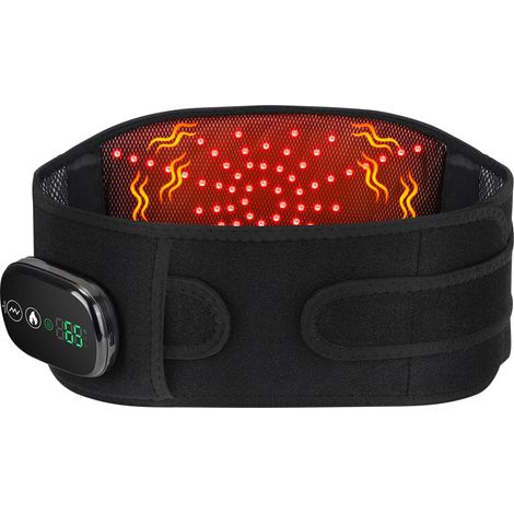 Ceinture de massage lombaire vibrante et chauffante avec thérapie par la lumière rouge et ceinture de soutien lombaire