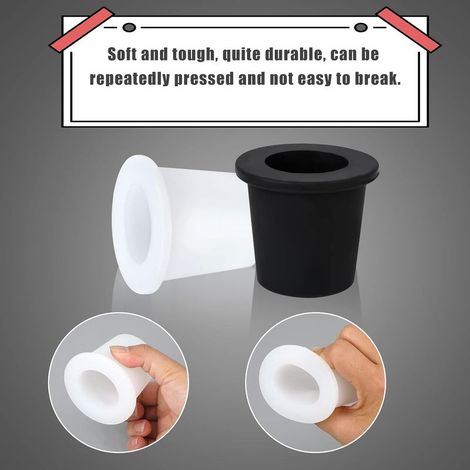 AIEX 2er-Pack Tischschirmlochringe, weiche Silikon-Tischschirmringe für 5 cm bis 6,4 cm große Löcher in Terrassentischen, 3,8 cm und kleine Schirmstangen (Schwarz, Weiß) (1/3)