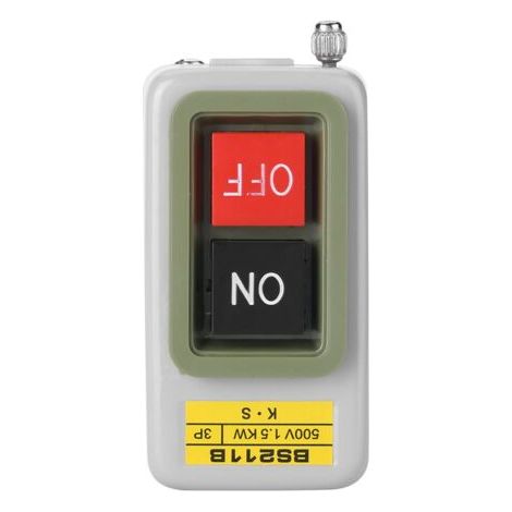 Power Tool Switch Auto-bloquant 3P On/Off Power Bouton poussoir AC 220V/380V Bs211B Plastique, N Interrupteur. (1/5)