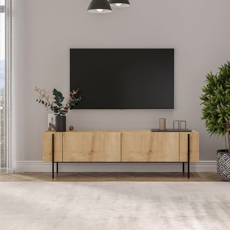 Modern TV-Möbel Saphir-Eichenoptik Melamin 160 cm Herman