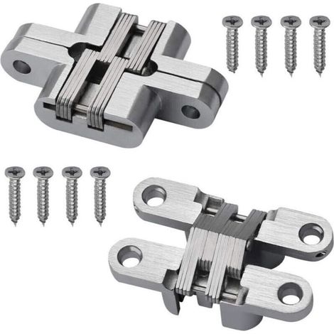Charnières Invisibles 180° Zinc pour Porte Pliante Meuble 70 mm (1/4)