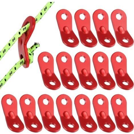 Tendeur de Corde, 16 pièces Tendeur de Corde Camping en Alliage d'Aluminium, Guyline Tendeurs Ajusteur de Corde, Tendeur de Tente, Corde Boucle Ajusteur pour Tente Bâche Randonnée (1/5)