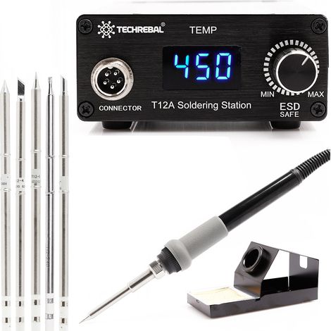 Station de soudage TECHREBAL T12A 75W + pointes (t12-dl32, t12-jl02, t12-k, t12-b, t12-d16) (1/5)