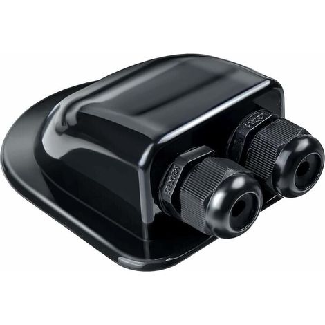 Black 2-Way Solar Cable Entry Gland - Waterproof Solar Roof Cable Entry Gland - for Motorhome, PV, Camper, Caravan - Satellite System and Air Conditioning - ABS YMYNY (1/4)