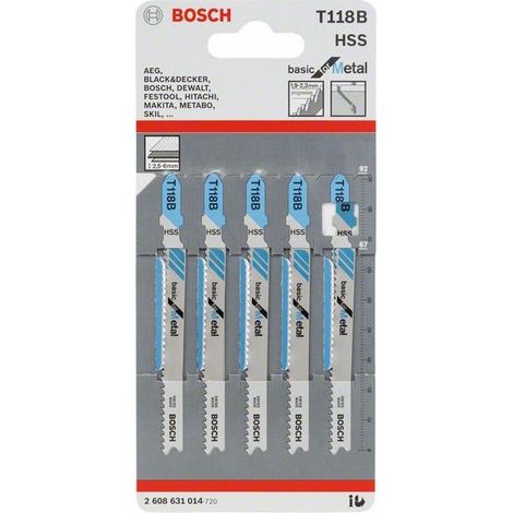 2608631014 - Set 5 lame per seghetto alternativo T 118 B Basic for Metal