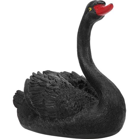 Schwimmender schwarzer Schwan als Dekoration für den Gartenteich – Elegante Gartendekoration (1/5)