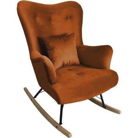 Mecedora Clovis 101, Magic Velvet 2213, 101x76x101cm, Tapiz, Chapa de madera natural, Metálico, De madera