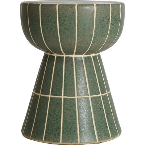 Table d'appoint en céramique verte contemporaine - vert mat (1/5)