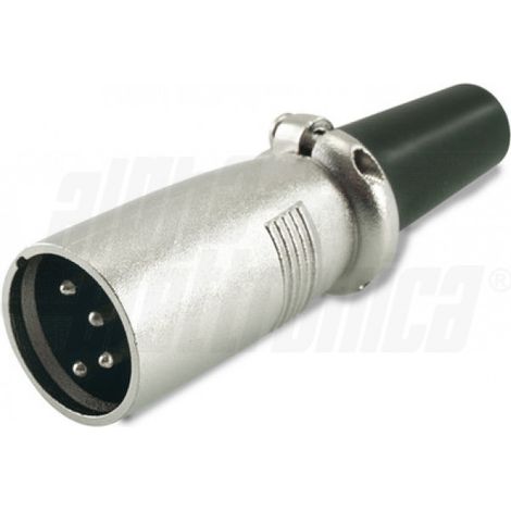 Spina Xlr Con Manicotto Serracavo In Gomma 4 Poli