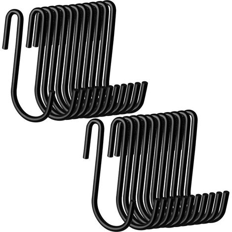 Ganci a S, gancio nero a forma di S per cucina, bagno, giardino (1/5)