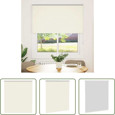 Sichtschutz -  Verdunkelungsrollo Cremeweiß 140x130cm Stoffbreite 136,6cm (1/5)